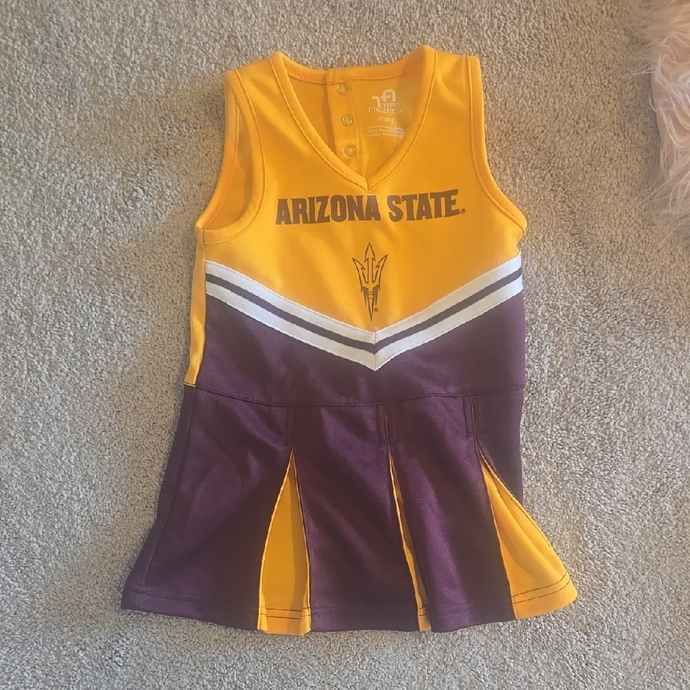 Arizona State Kids Cheer Dress - Gold and Maroon